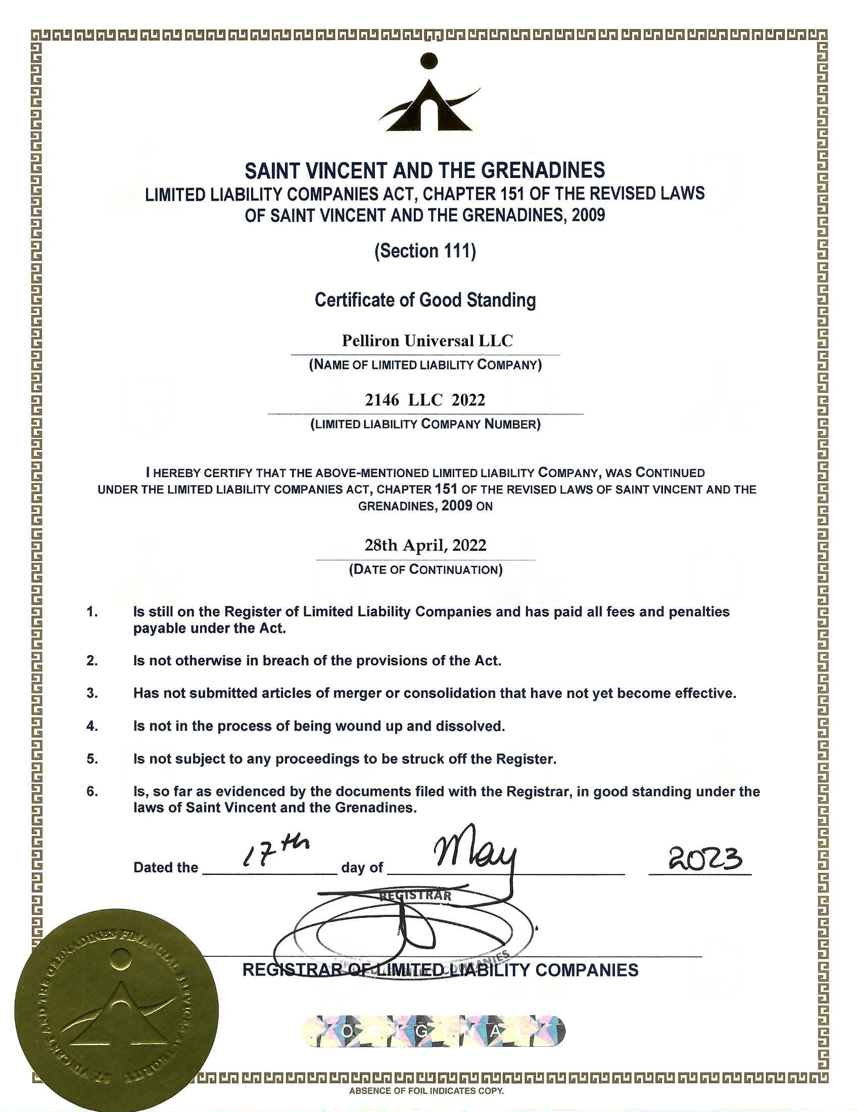 International Certificate 2023